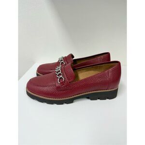 Vionic Tumbled Leather Slip-On Loafers Emalyn Syrah 8